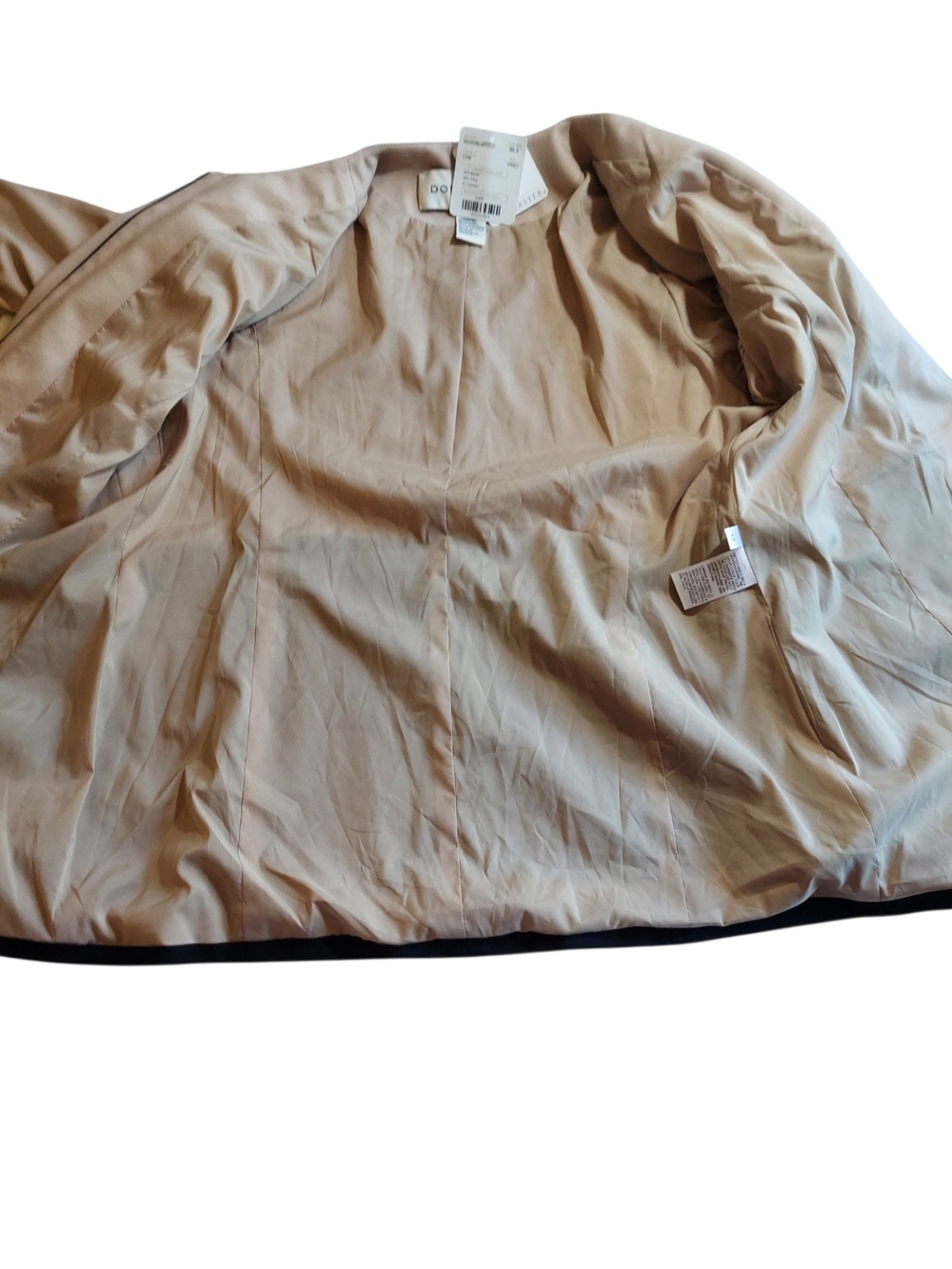 NWT Doncaster Beige Black Colorblock Zip Front Jacket Blazer Size 12 Career - Picture 6 of 10